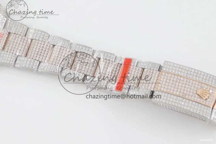 Markers Dial SS Edition A2824 Best Arabic Full on RG 41 Diamonds Bracelet TWF 1:1 Datejust 0313
